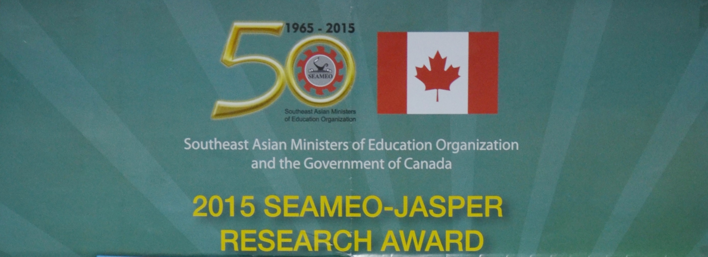 Announcement : The 2015 SEAMEO – Jasper Research Award