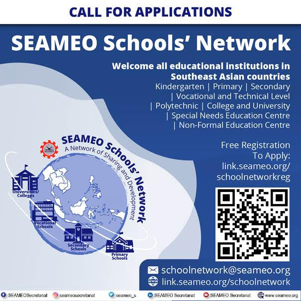 Call for Applications: SEAMEO Schools’ Network | Deadline 28 Feb 2022